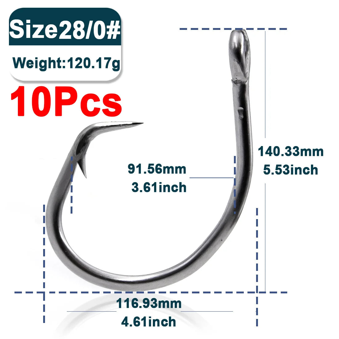 Giant Fishing Hook 18/0~28/0 Big Game Live Bait Hooks Stainless Steel – 9km-dwlife