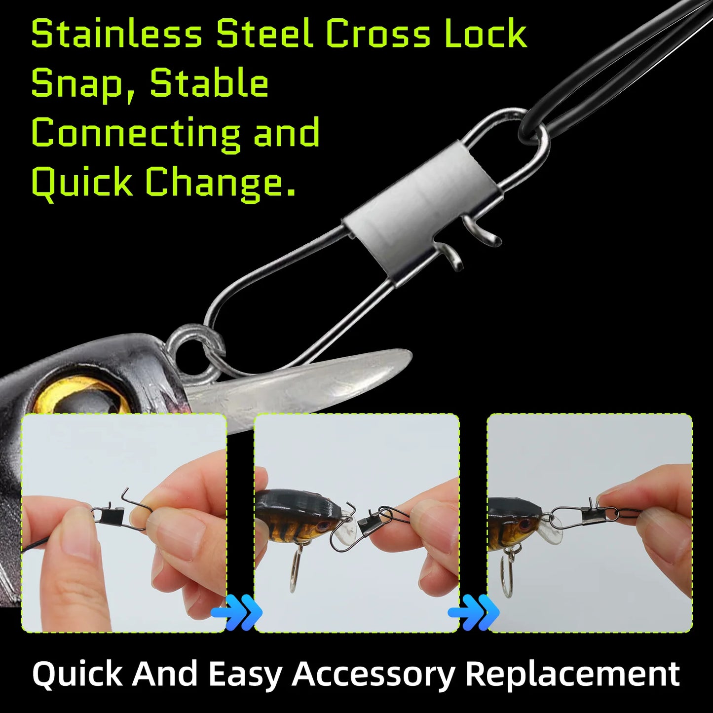 9KM Steel Wire Leader with Swivel 15cm-40cm Anti Bite Fishing Line