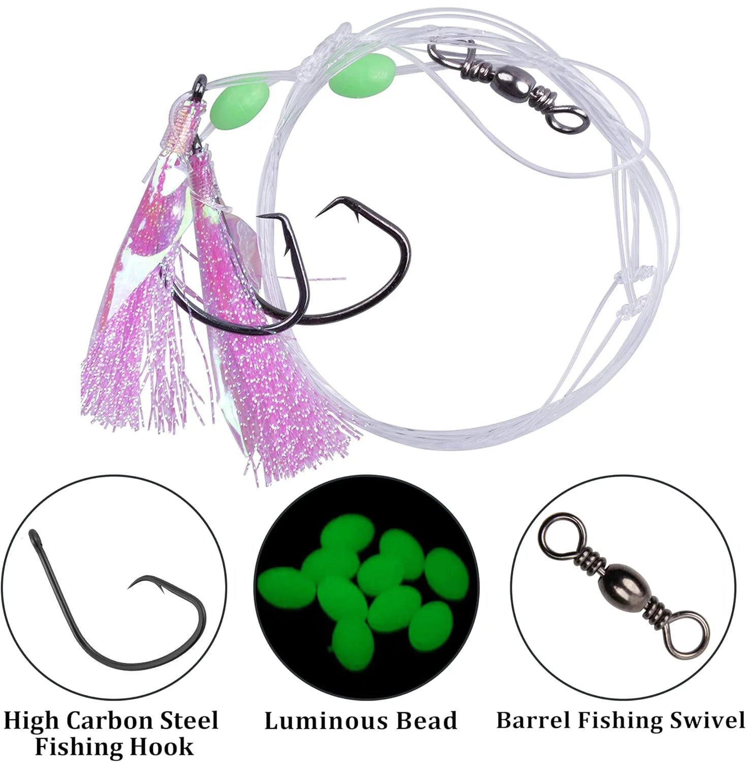 Fishing Bait Rig with Sharp Circle Hooks