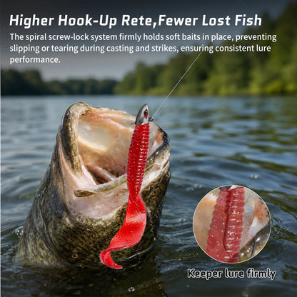 9KM Swimbati Jig Head Hook 5pcs Inshore Offshore Saltwater Jig Heads for Fishing with 3D Red Eyes Hooks