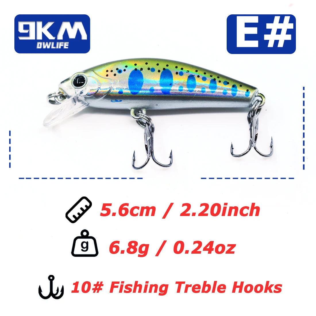 e minnow fishing lure Lures 5.6cm Jerkbait Fishing with Treble Hook Fres – 9km-dwlife creating an irresistible presentation Big River Bait Fishing Pole Berkley Amp Option:Standard