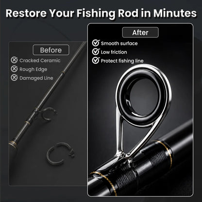 9KM Fishing Rod Eyelet Repair Kit Fishing Rod Rings Repair Kit 48-160pcs Ceramic Rings