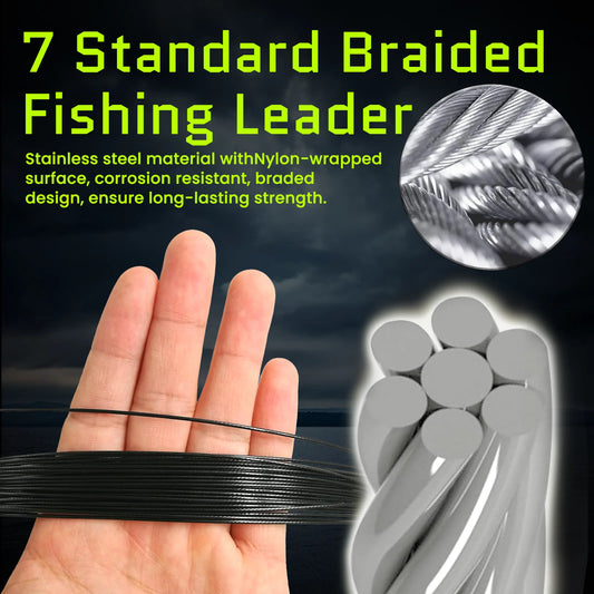 9KM Steel Wire Leader with Swivel 15cm-40cm Anti Bite Fishing Line