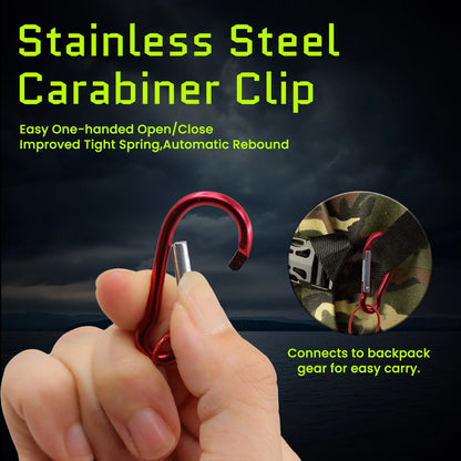 5 Clips Fishing Stringer Stainless Steel Fish Lock Red Rope Holder