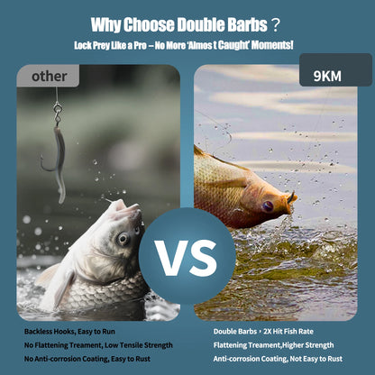 Baitholder Fishing Hooks 50-200pcs Red Double Barbed Long Shank Offset