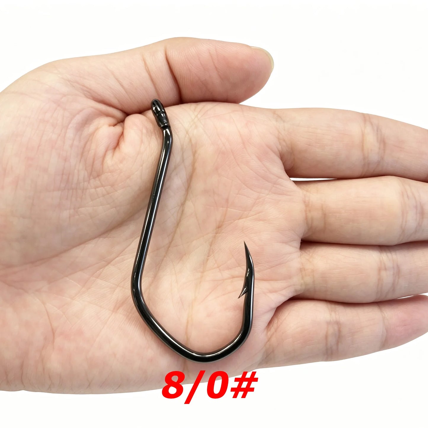 9KM Big Game Fishing Hook 20pcs Heavy Duty V-Bend Hook Strong Large Hook Saltwater Fishing
