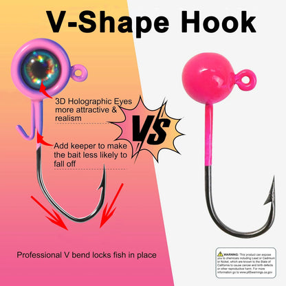 Jig Heads Hook 3D Eyes Fishing Hooks
