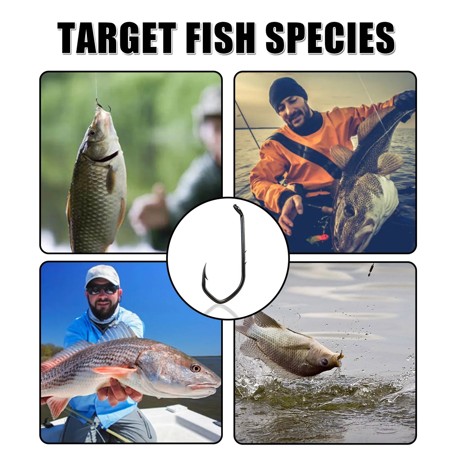 Baitholder Hook 50-100pcs Offset Sea Barbed Hook V-Bend Worm Hook