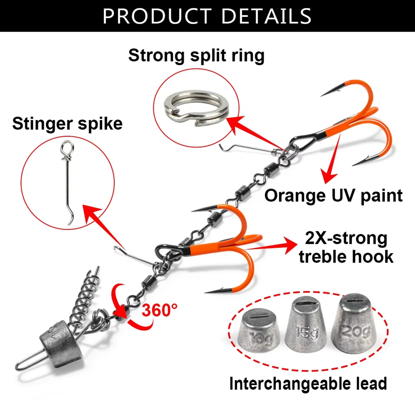 Stinger Rig with UVO Treble Hook