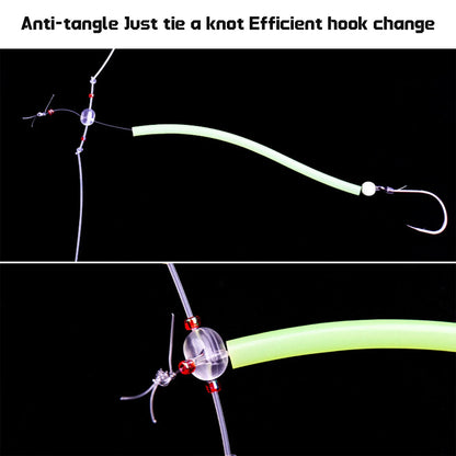 Fishing Bead 50-200pcs Double Cross Hole Beads Fishing Bait Stopper Beads 