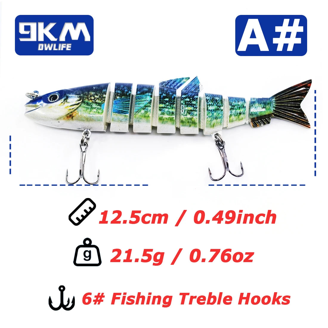 Fishing Lures 21.5g Multi Jointed Swimbait Segmented Fishing Bait for – 9km-dwlife