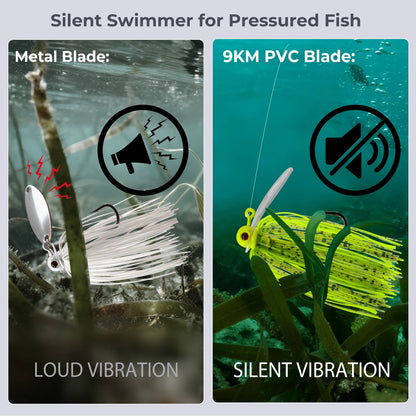 Chatterbait Jig Lure Rubber Jig Lure with PVC Blade