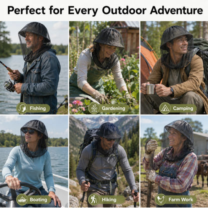 9KM Mosquito Head Net Breathable Bug Protection for Outdoor 2Pcs Mosquito Net with Adjustable Drawstring