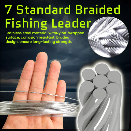 9KM Fishing Wire Leader 10-30pcs Stainless Heavy Duty Wire Leader