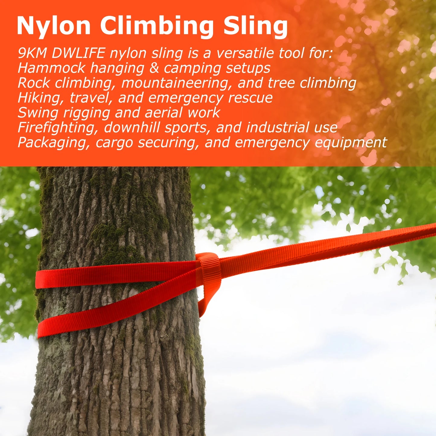 Climbing Sling 1-3pcs 16mm Nylon Webbing 22kN