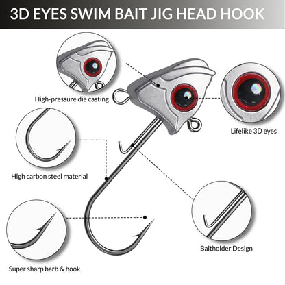 Fishing Jig Head Hook 15pcs