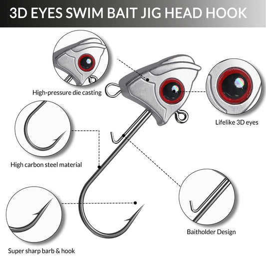 Fishing Jig Head Hook 15pcs