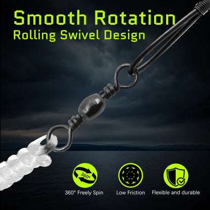 9KM Steel Wire Leader with Swivel 15cm-40cm Anti Bite Fishing Line