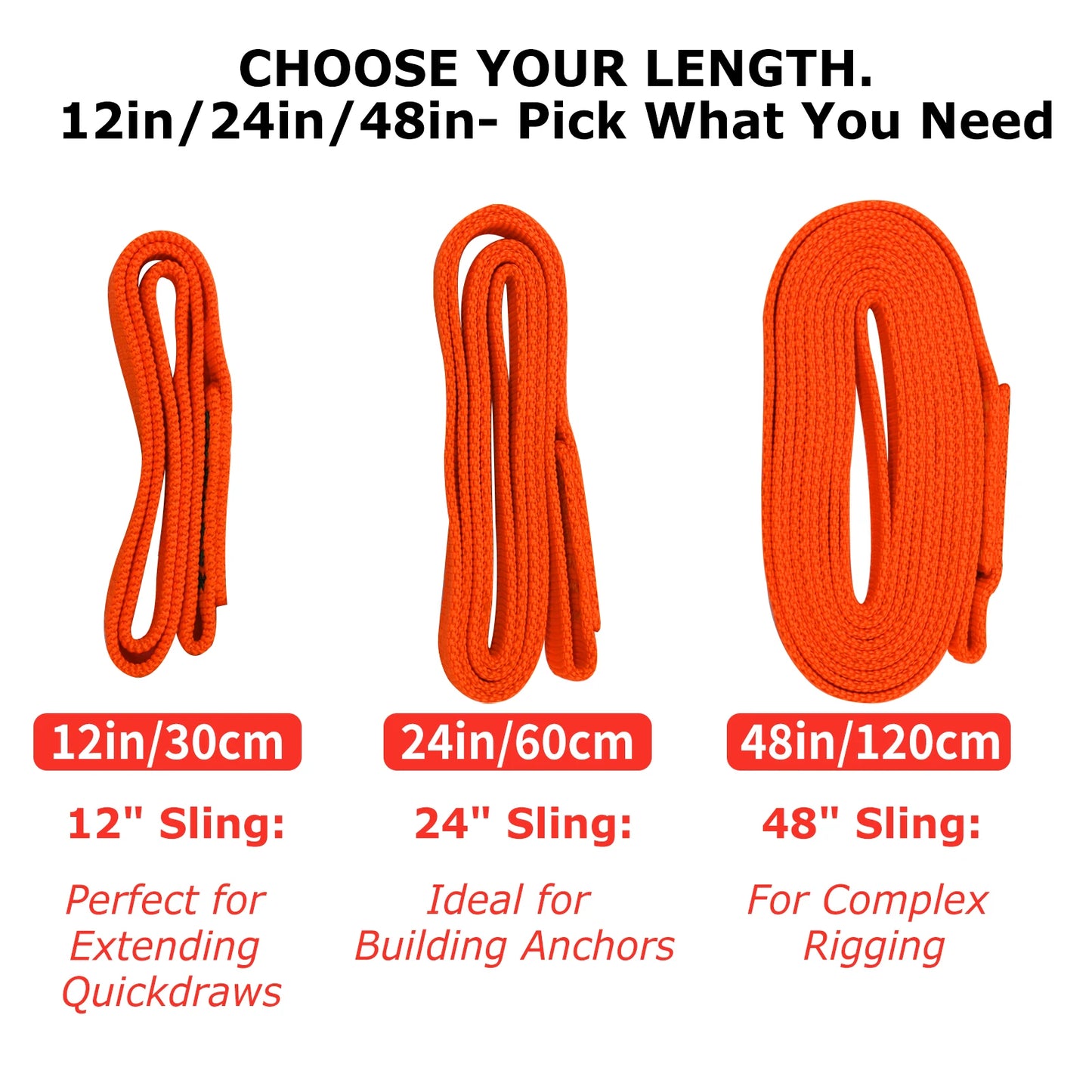 Climbing Sling 1-3pcs 16mm Nylon Webbing 22kN