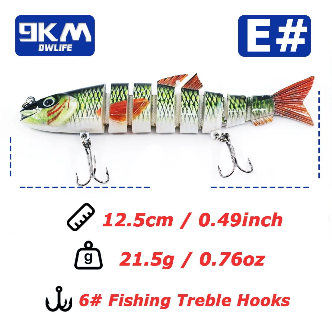 Fishing Lures 21.5g Multi Jointed Swimbait Segmented Fishing Bait for – 9km-dwlife