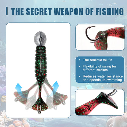 Soft Fishing Lure 5pcs/Set 2.5g 3.5g 5g Fishing Paddle Tail Swim Baits Double Hooks Catfish Bait T-Tail Lures