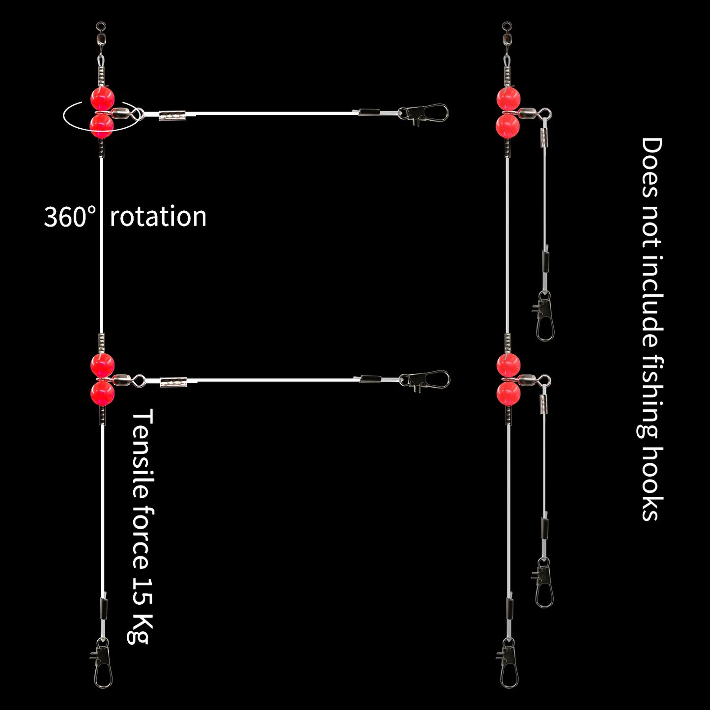 Hook Connectors 3 Way Swivel Fishing Rig Set
