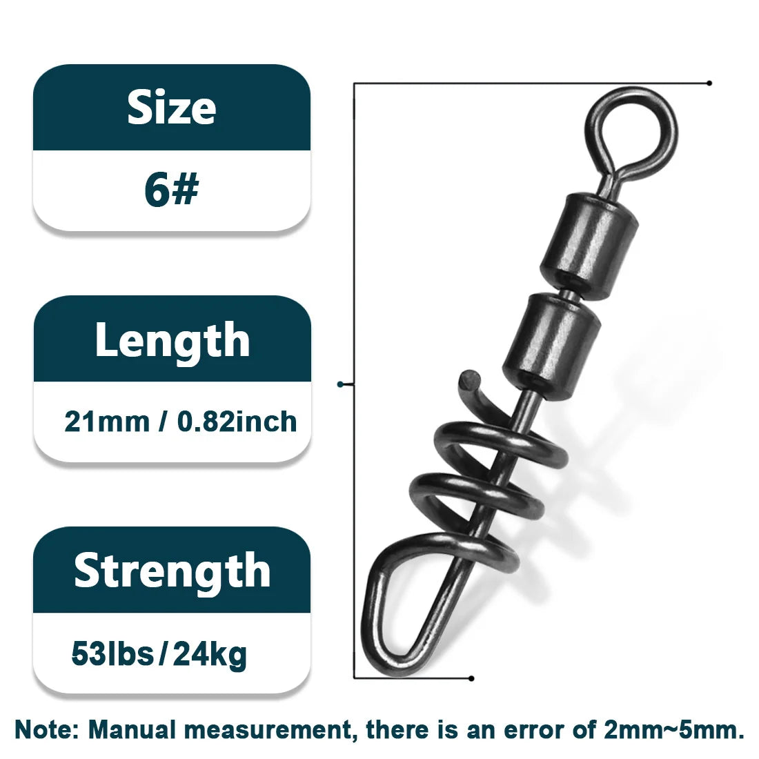 corkscrew fishing lure Fishing Corkscrew Swivels Snap 25~100Pcs Barrel Rolling Swivel Quick C – 9km-dwlife