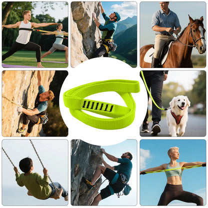 Climbing Sling 3pcs Greem Sling 16mm Nylon Webbing UIAA Certified, 23kN Strength for Rock Climbing Mountaineering