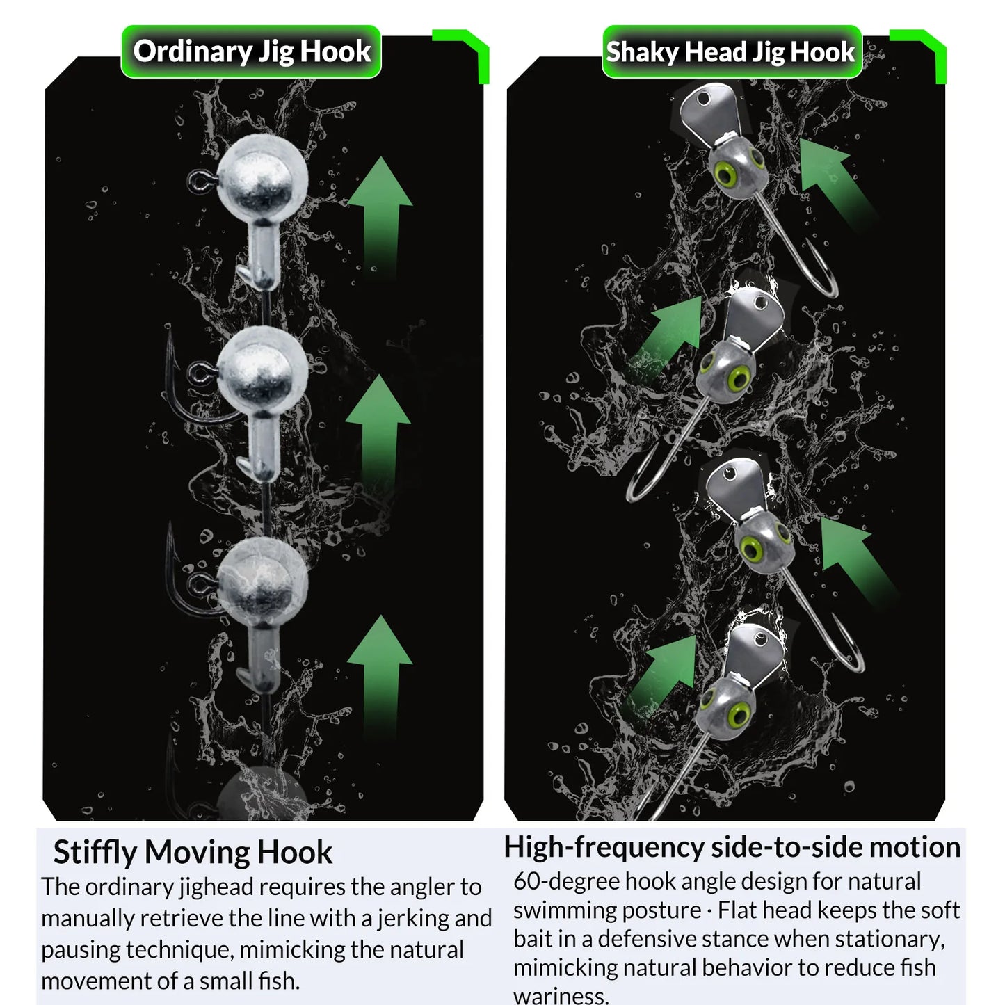 10pcs Shaky Head Jigs Hook with Front Tongue Plate 3.5-10g