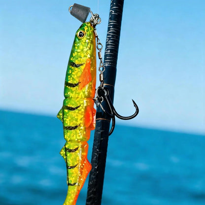 9KM Black Treble Hooks with Snap Swivels Set High Carbon Steel