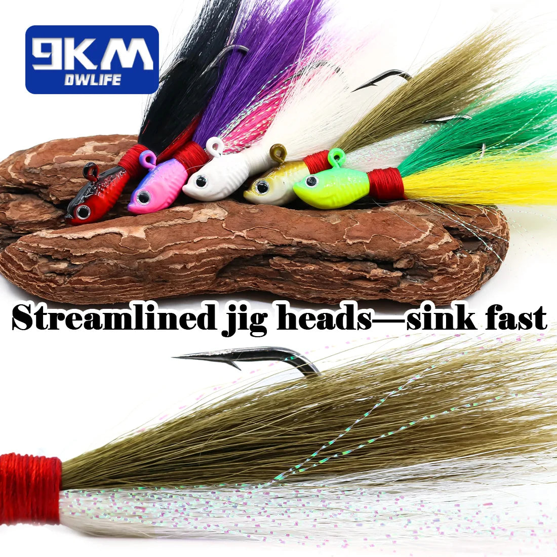 best fishing lure for crappie Fishing Lure Bucktail Jigs Saltwater Bait Crappie jig Marabou Feather – 9km-dwlife