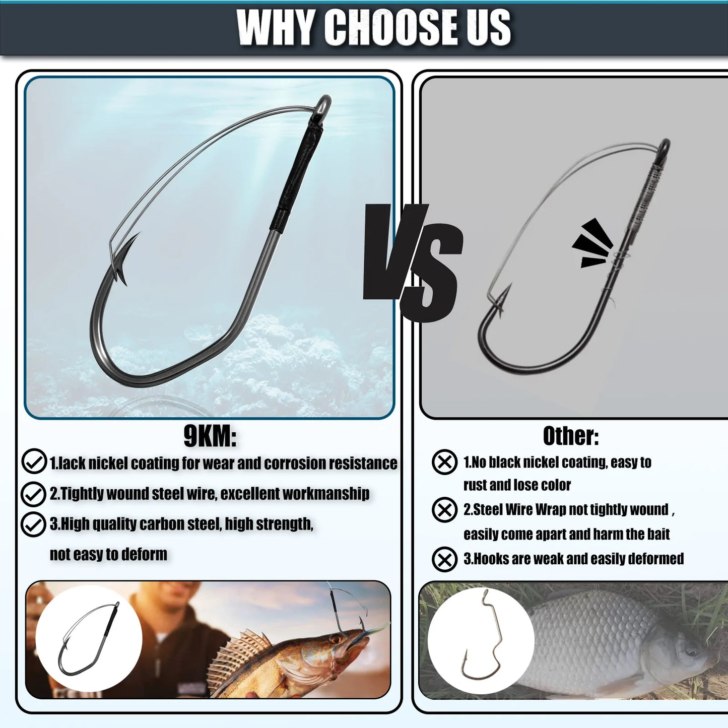 Wacky Weedless Hook 30-90pcs V-Bend Fishing Hook Wacky Rig Hook