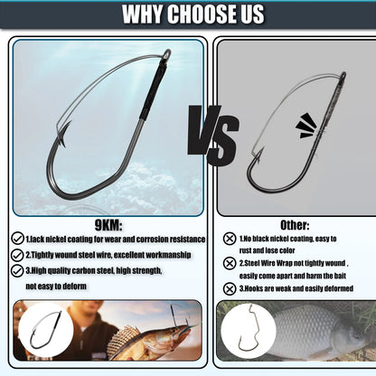 Wacky Weedless Hook 30-90pcs V-Bend Fishing Hook Wacky Rig Hook