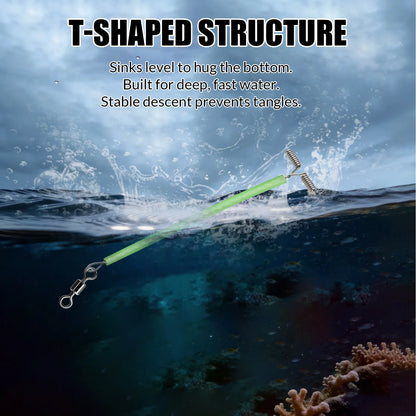 9KM Fishing Lure Line Wire Leader 10pcs Fishing Rigs with Luminous Tube Swivels