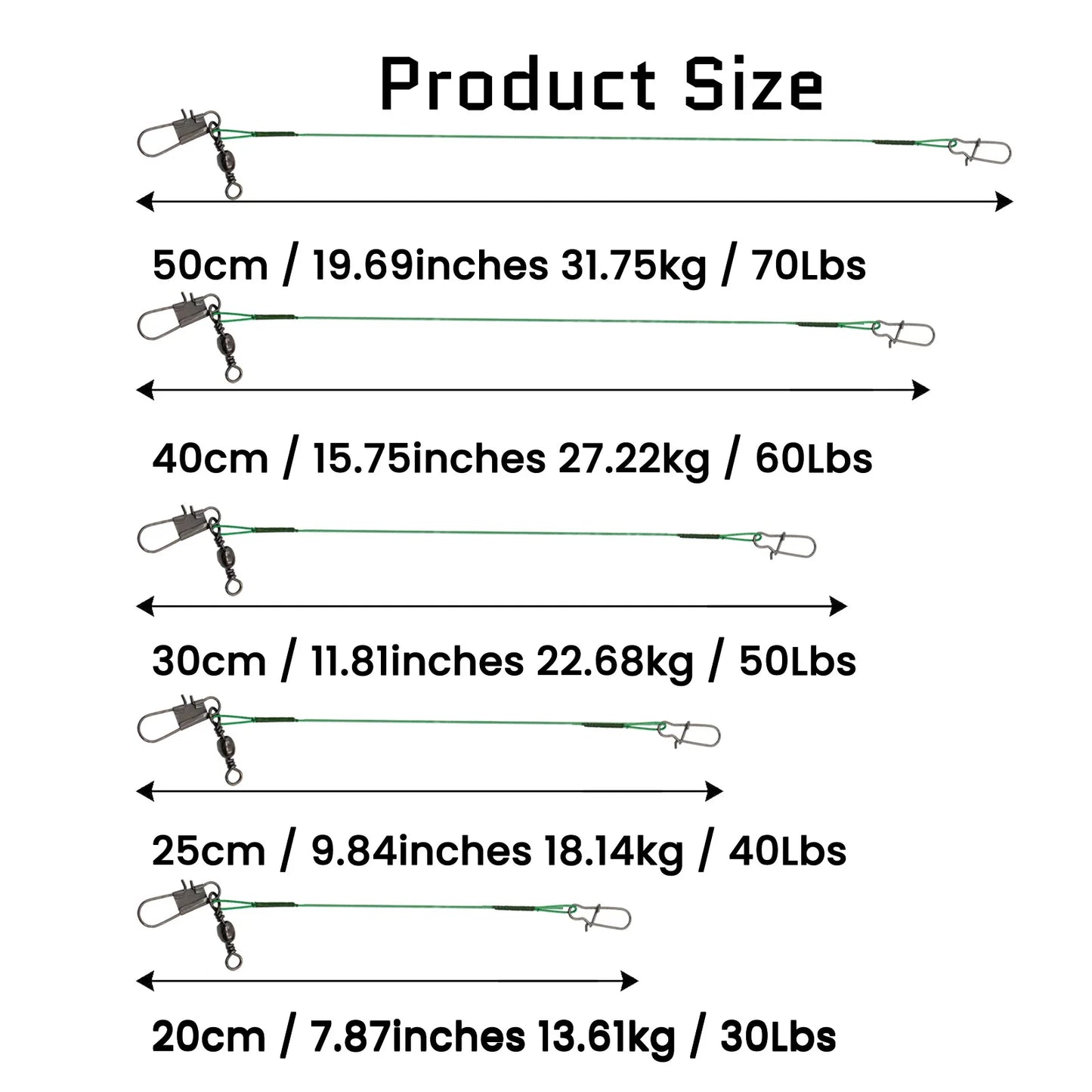 Fishing Wire Leader 30-50pcs Stainless Heavy Duty Wire Leader