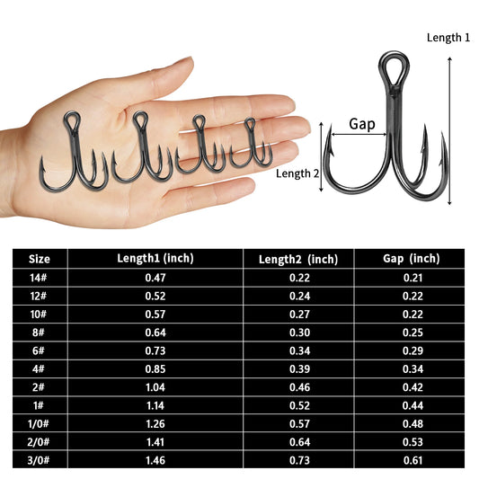 Fishing Treble Hooks 3X Triple Hook 