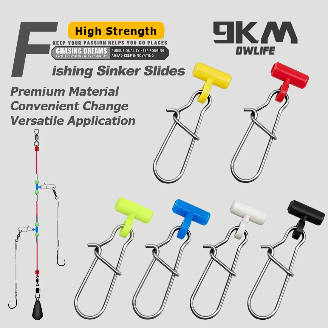 Fishing Sinker Sliders for Fishing Rig 25-100pcs Duo Lock Snap Heavy Duty Weight Sinker