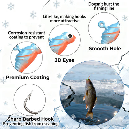 Ice Fishing Jigs and Lures Kit Jig Heads Hook