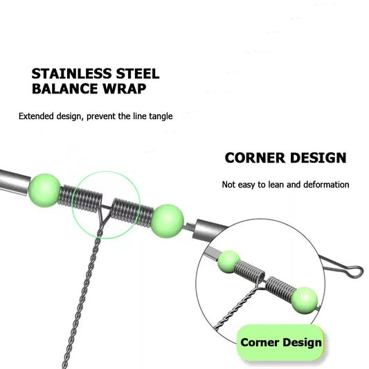 Steel Wire Balance Tandem Hook Fishing Leader line Rig