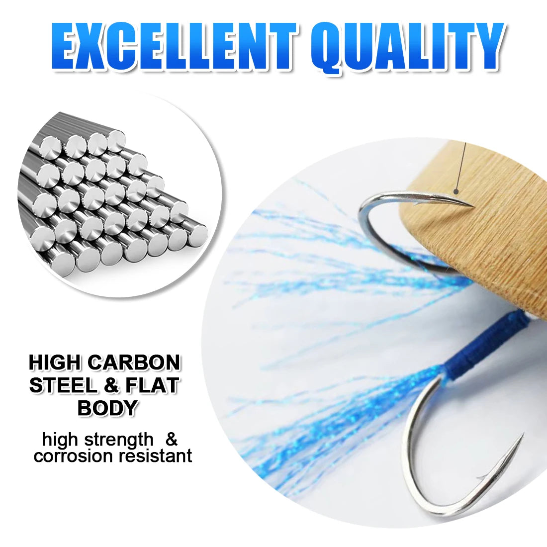 Fishing Assist Hook Solid Ring  Heavy Duty Jig Head Double Hook