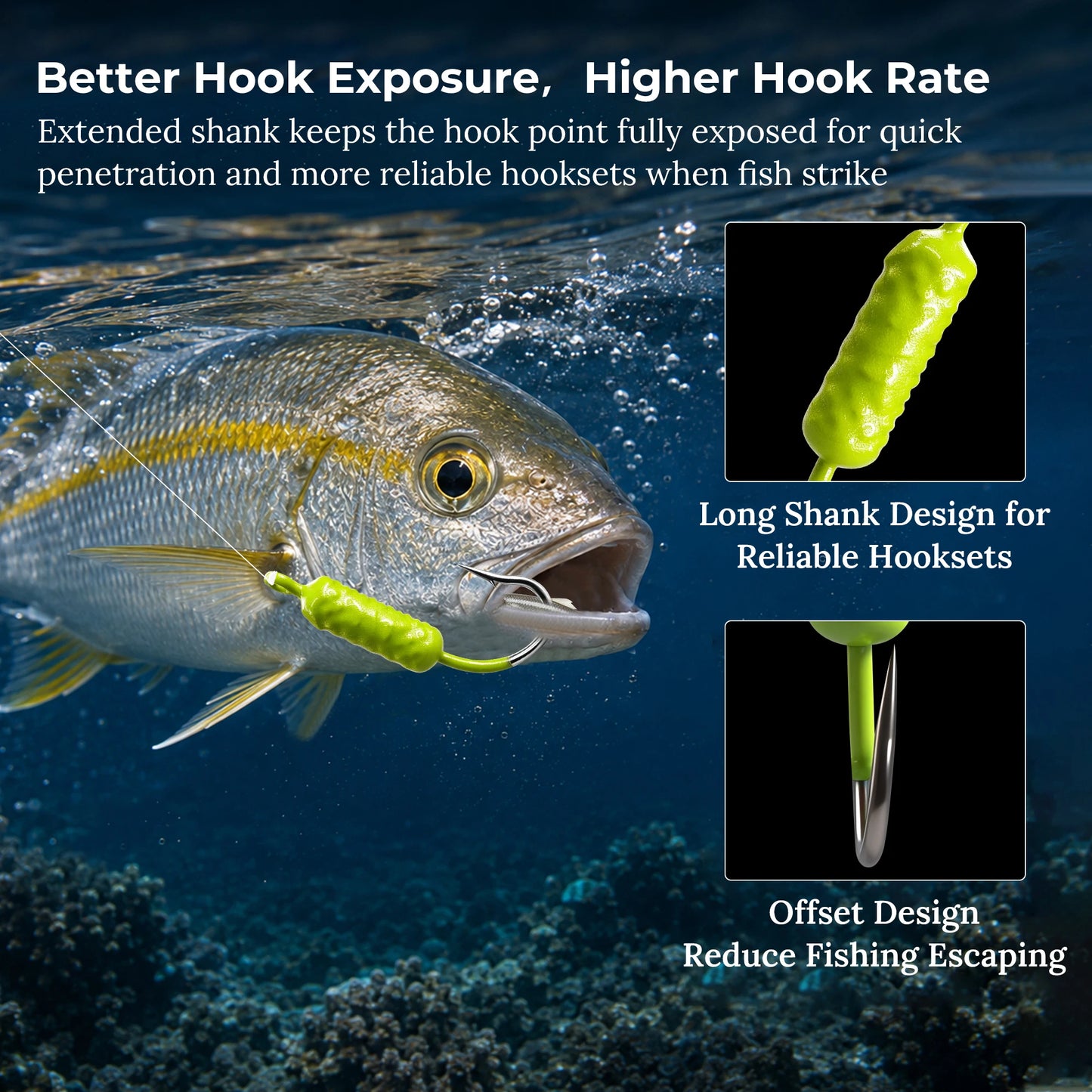 9KM Yellowtail Snapper Jigs Fishing 5-15pcs Saltwater Fishing Jigs with Single Hook