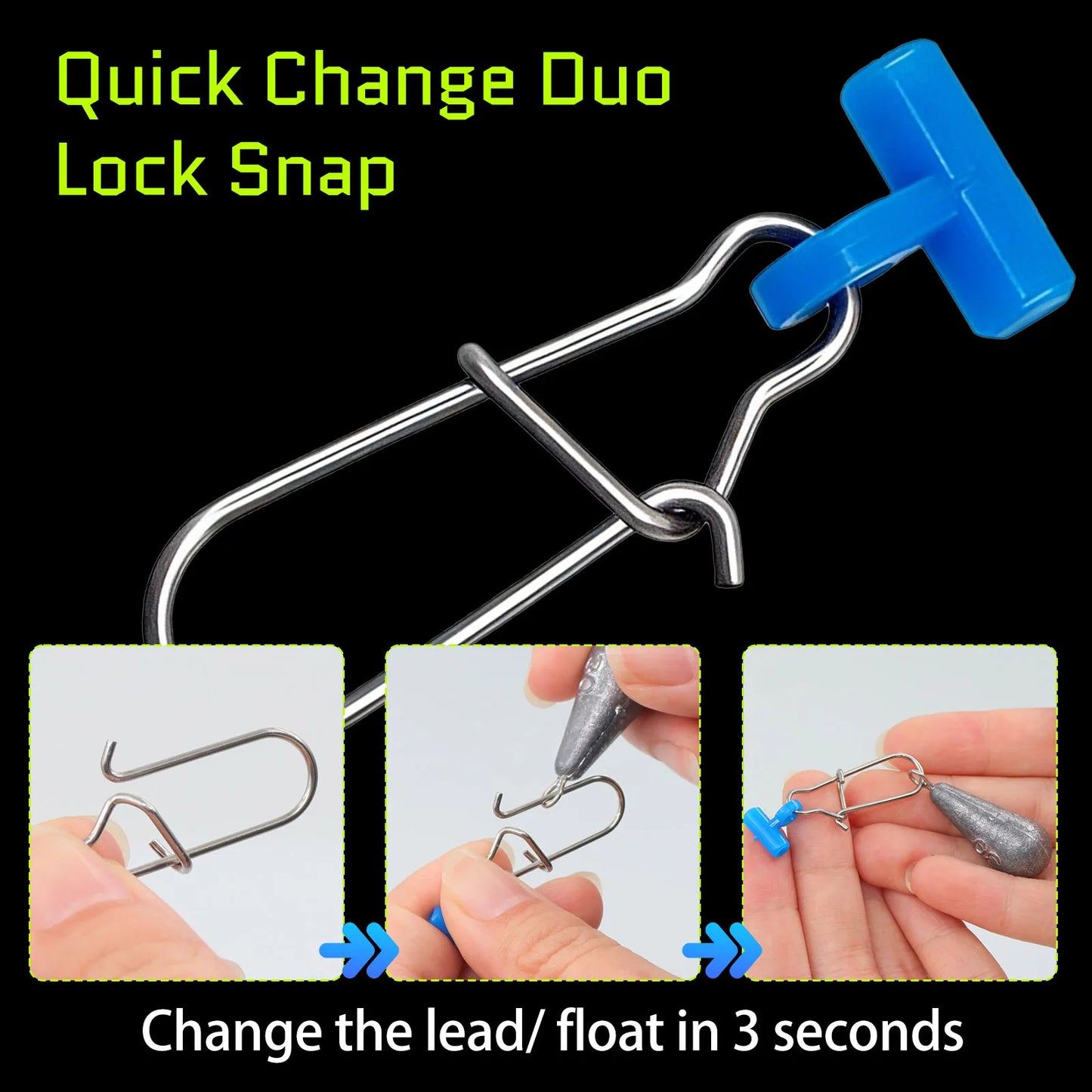 Fishing Sinker Sliders for Fishing Rig 25-100pcs Duo Lock Snap Heavy Duty Weight Sinker