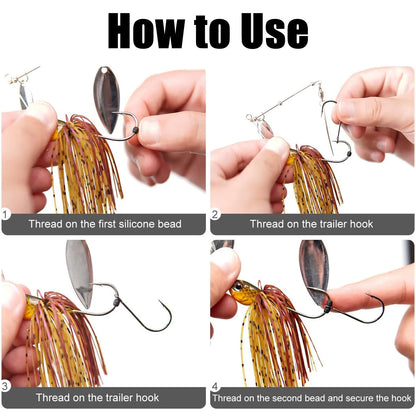 Fishing Trailer Hook 50-200pcs Fishing Hook for Short Strikes Pair with Spinnerbait Buzzbait Jig Head