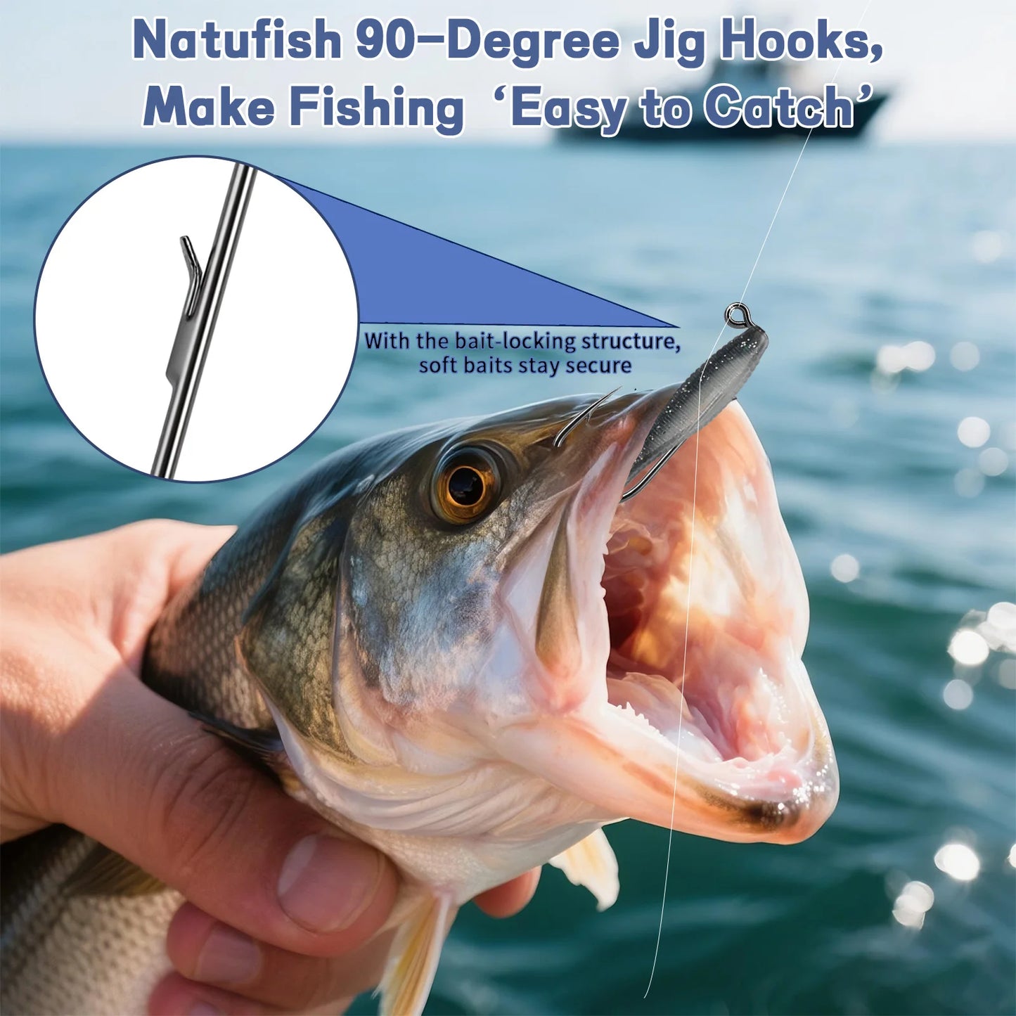 Jig Hooks 90° with Wire Keeper Saltwater