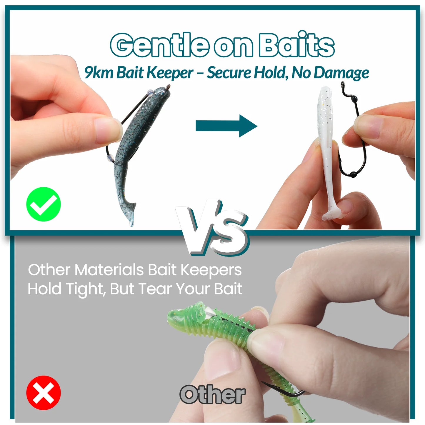 Fishing Bait Pegs Stoppers 100-300PCS Silicone Soft Plastic Bait Keeper Pegs