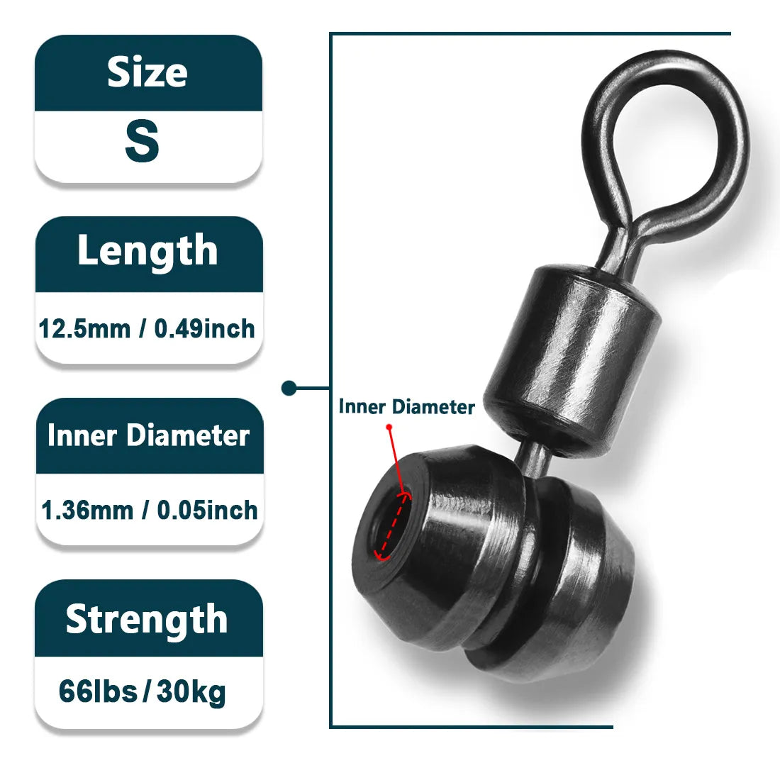 King Swivel Rig Fishing Swivels 25~100Pcs 3-Way Swivels Fishing Rig Line Connector Rot ...