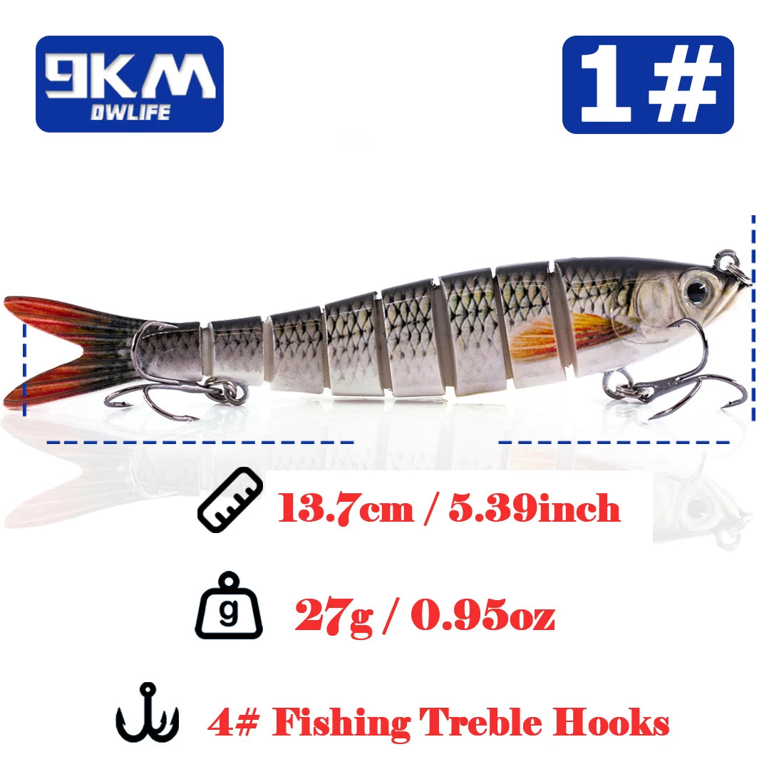 Fishing Lures Lifelike Multi Jointed Swimbait for Bass Trout Slow Sink 9km-dwlife Fishing Lures Lifelike Multi Jointed Swimbait for Bass Trout Slow Sink 9km-dwlife