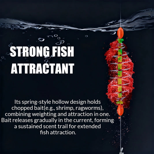 9KM Fishing Sliding Bait Cage Rig 15pcs with Luminous Beads