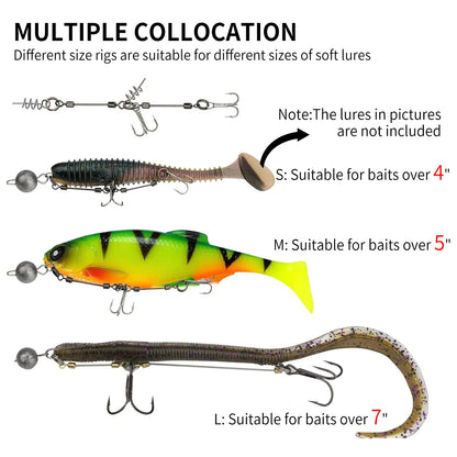 9KM Fishing Stinger Rig for Softbait Pike 1pcs