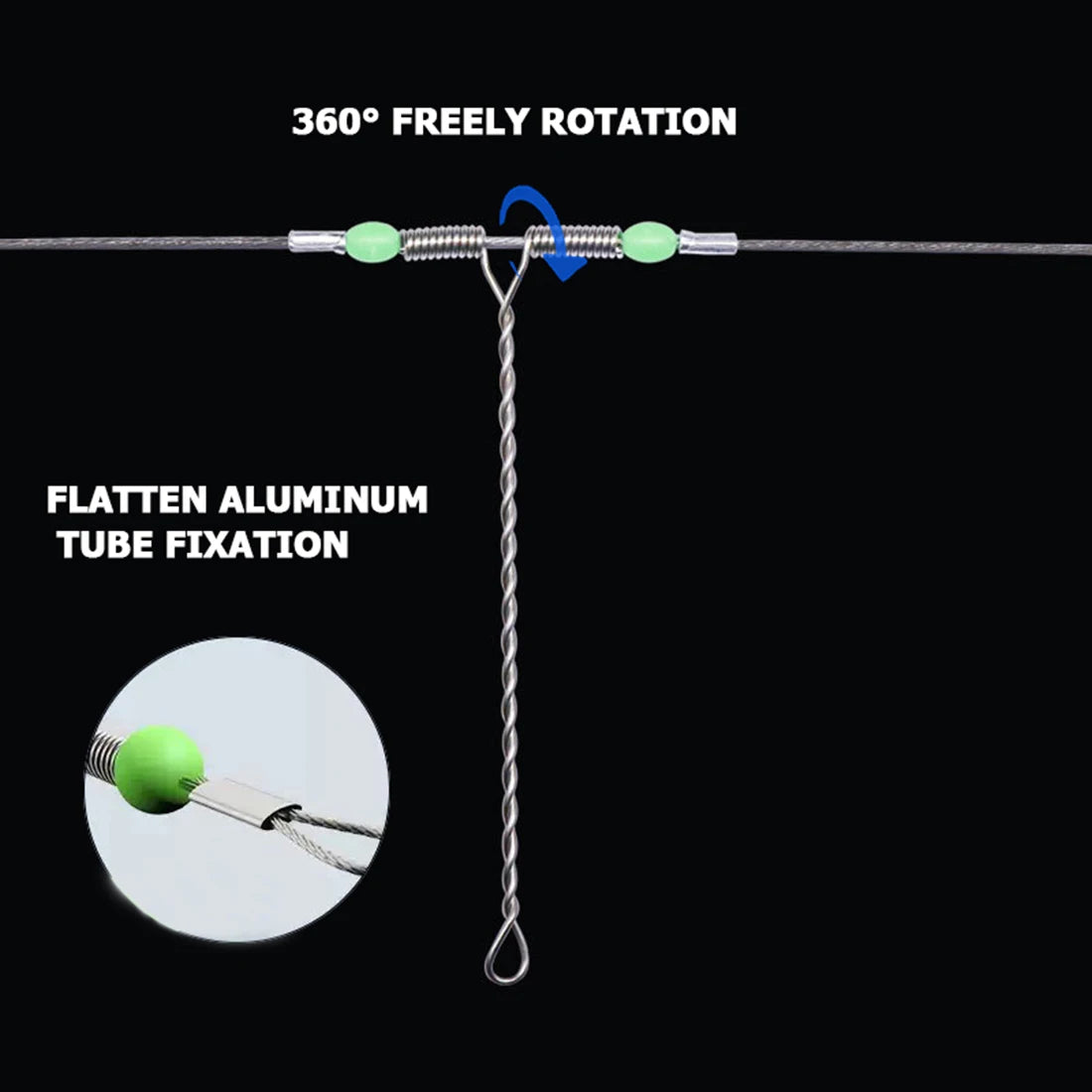 2 hook fishing leader Steel Wire Balance Tandem Hook Fishing Leader line Rig – 9km-dwlife